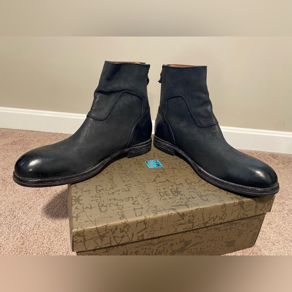 MOMA Mens Black Leather Ankle Boot - Picture 8 of 13